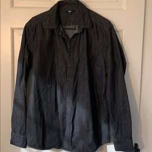 Uniqlo Black Button-down men’s Sz Large